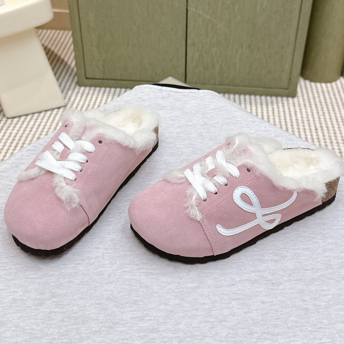 Loewe 2026 Birkenstock Furry Mule Suede 654285