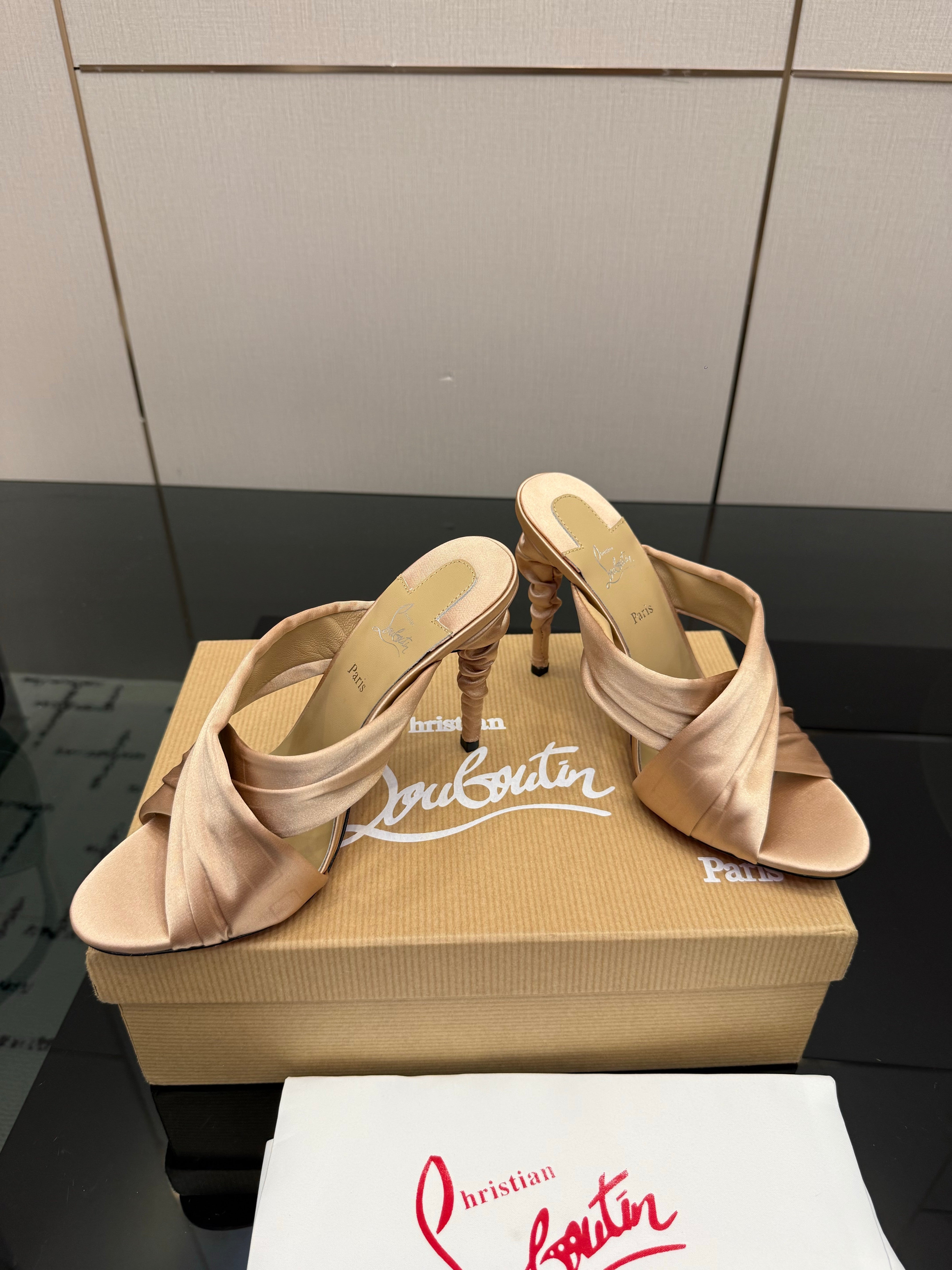Christian Louboutin 2026 Hight Heels Sandals 100mm Silk Sheepskin 791551