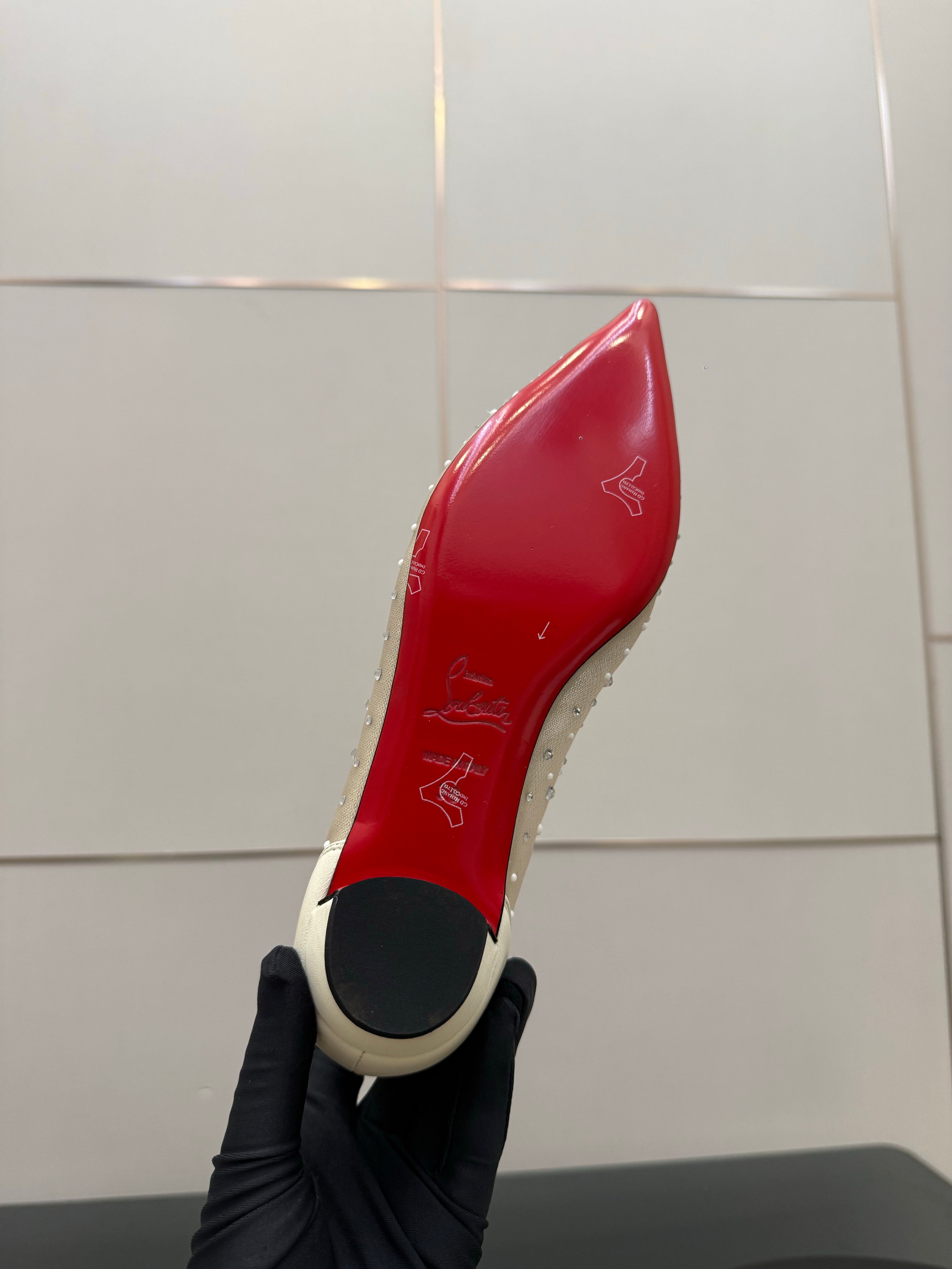 Christian Louboutin 2026 Ballerina Flats Mesh Crystal Embellishment 791567