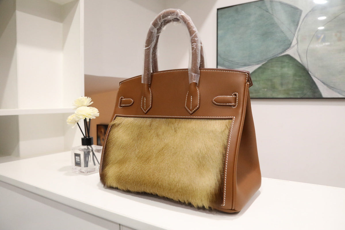 High-end Hermes 2026 Birkin 30cm Bag Golden Brown Leather/Horsehair