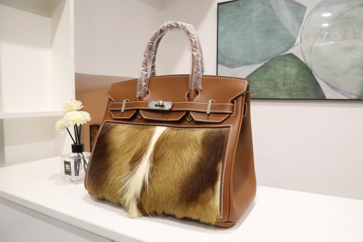 High-end Hermes 2026 Birkin 30cm Bag Golden Brown Leather/Horsehair