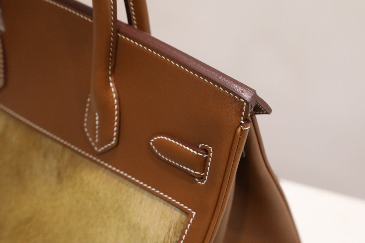 High-end Hermes 2026 Birkin 30cm Bag Golden Brown Leather/Horsehair