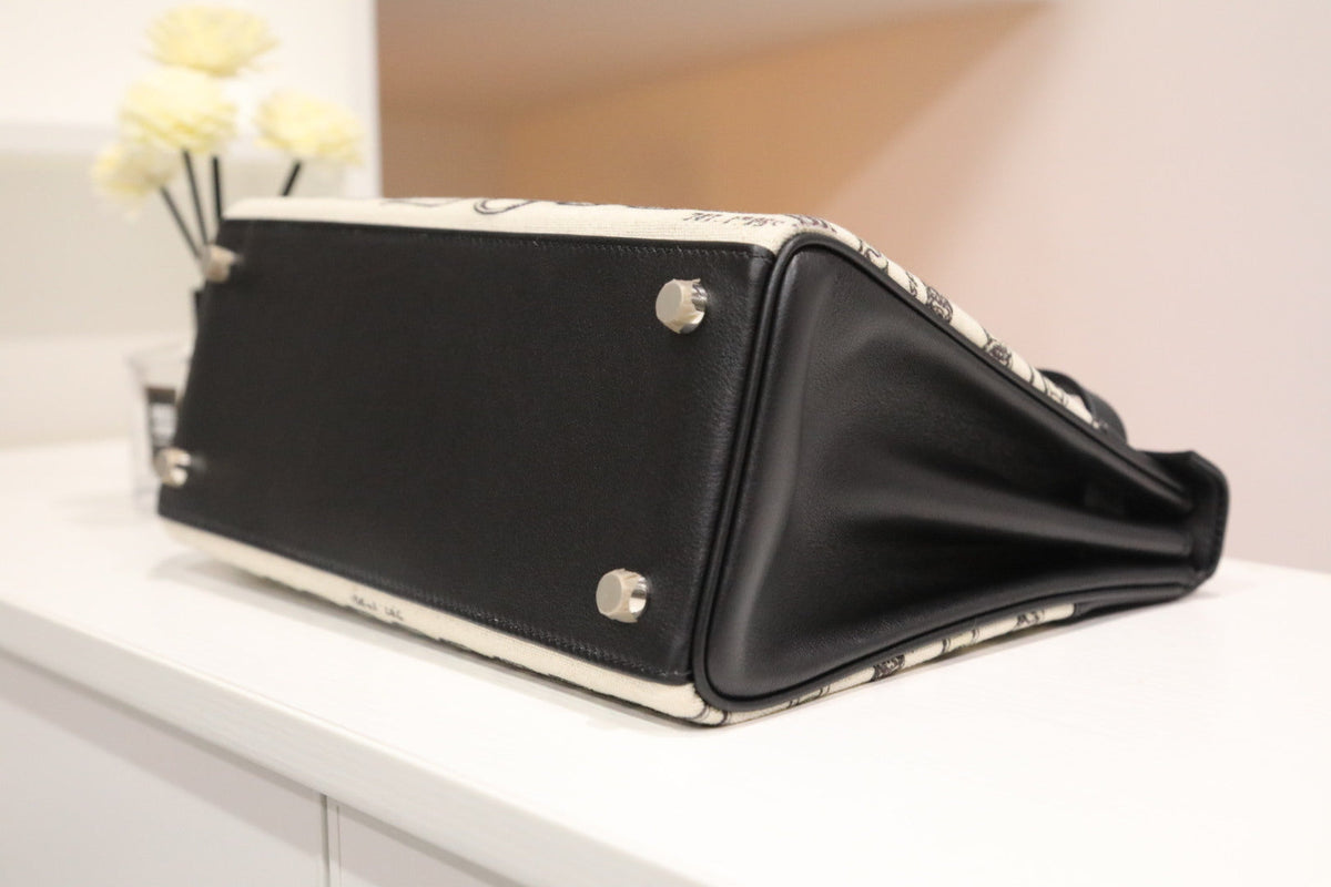 High-end Hermes 2026 Kelly 28cm Black Swift Leather/Canvas