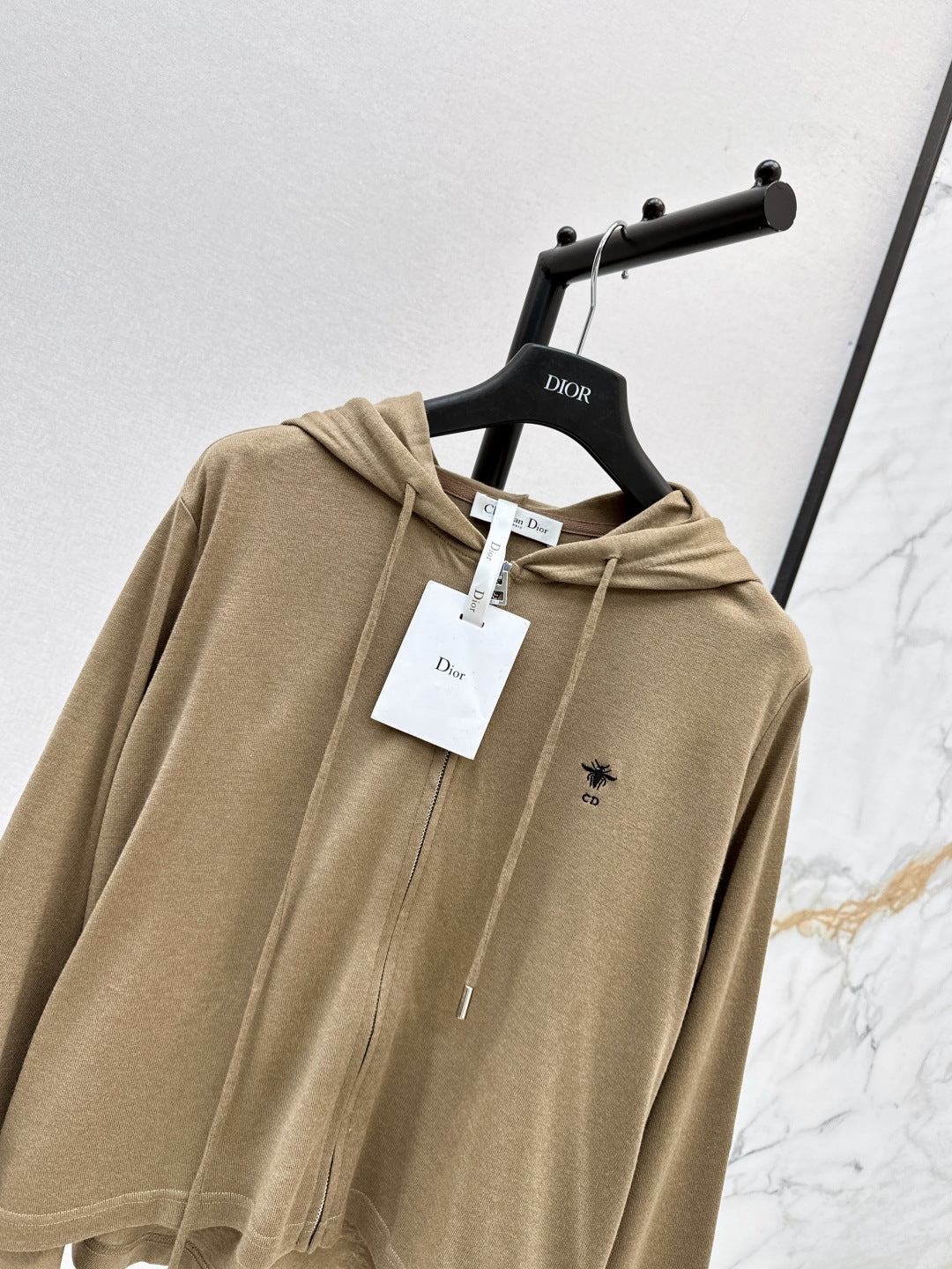 CD 25 Drawstring Hoodie Cotton And Stretch Wool