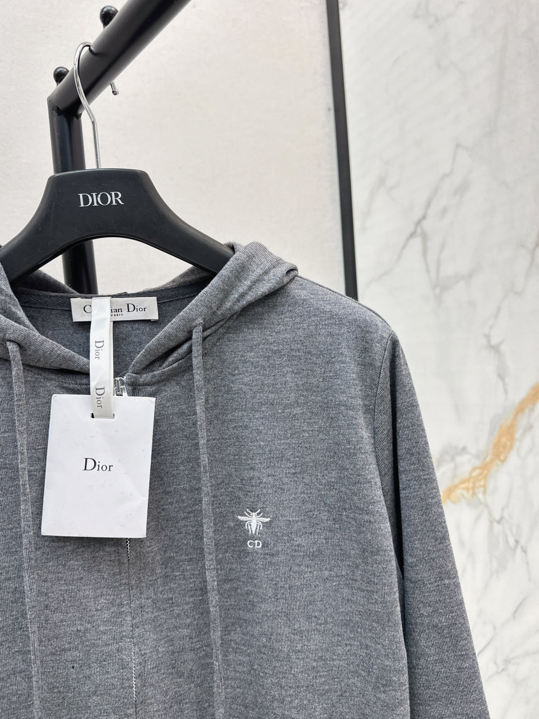 CD 25 Drawstring Hoodie Cotton And Stretch Wool