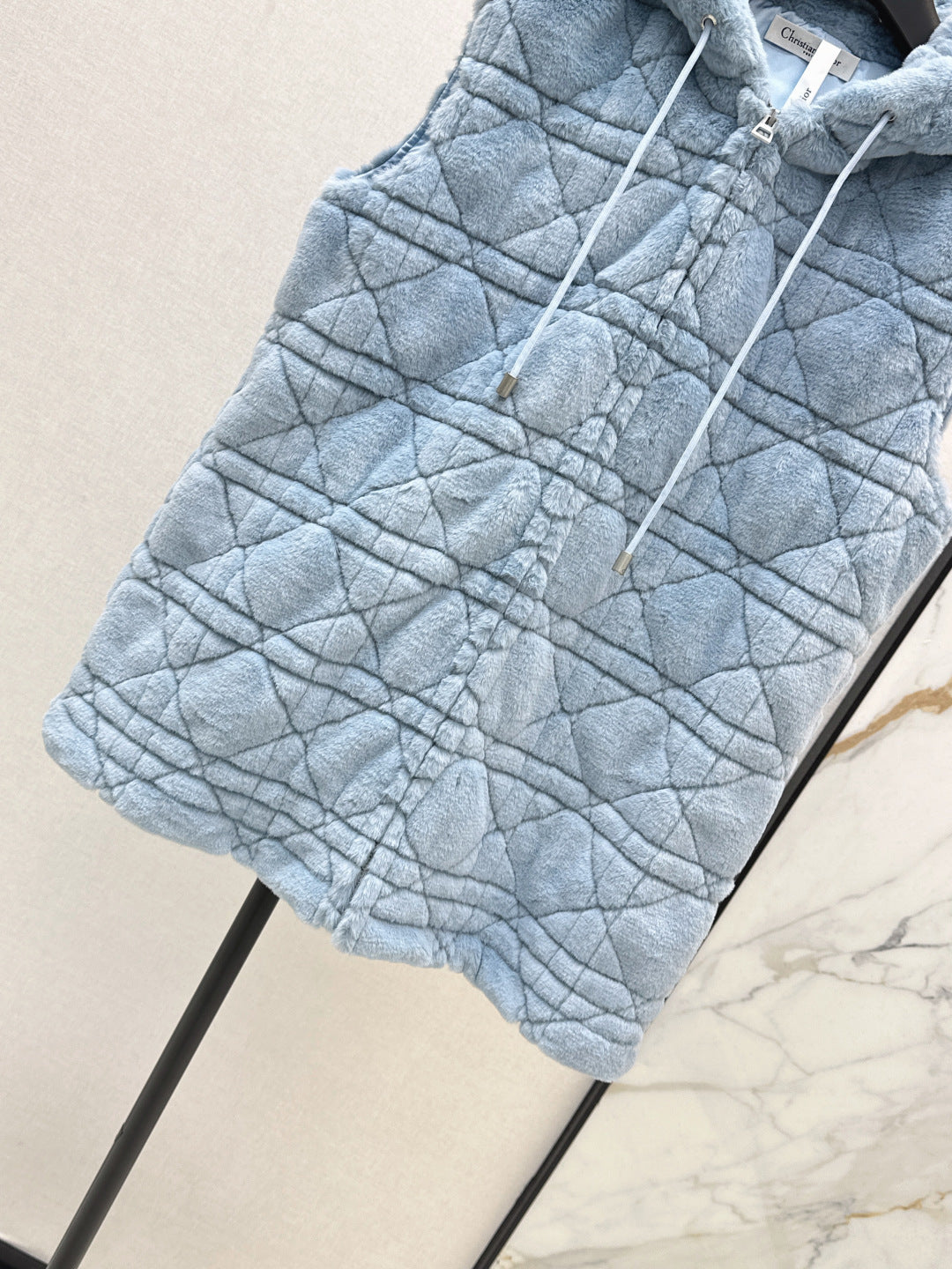 CD 25 Hooded Vest Could Blue Viscose