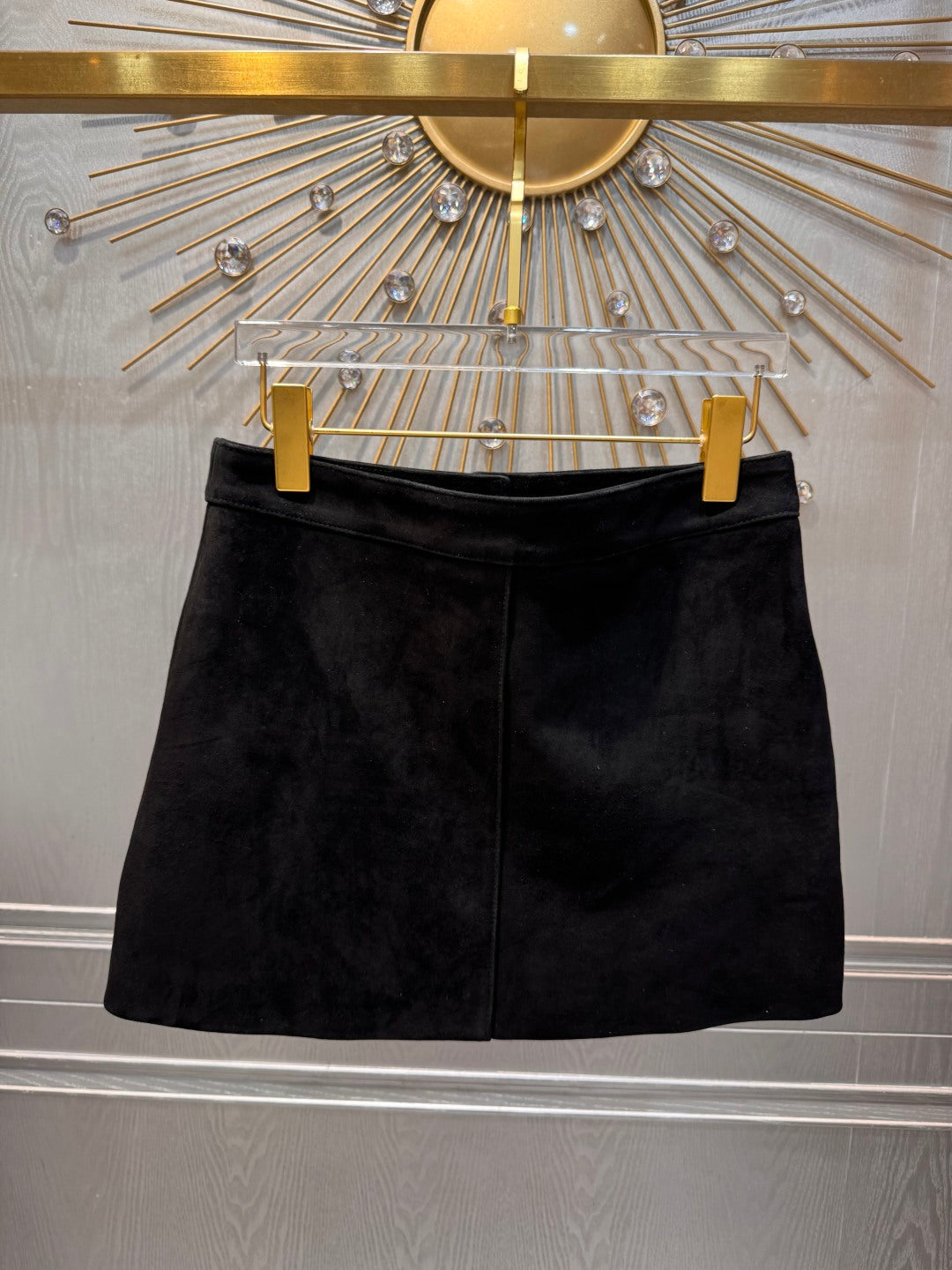 Celine 25 Skirt Black Gold Velvet