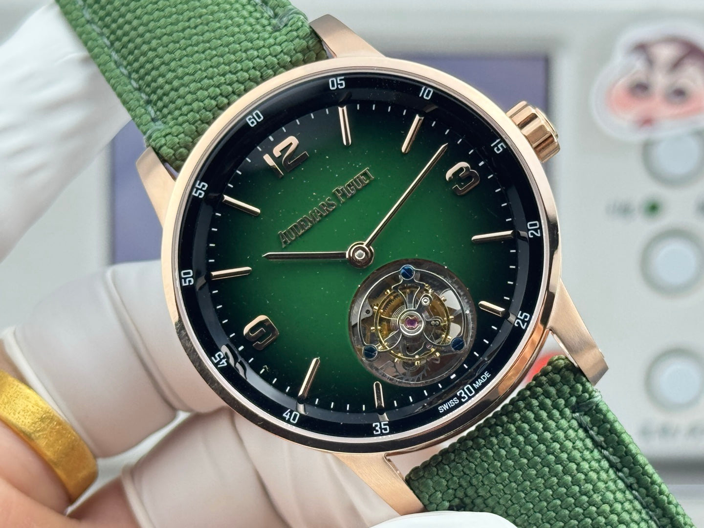 Audemars Piguet Code 11.59 Selfwinding Flying Tourbillon Green Dial Textile Strap