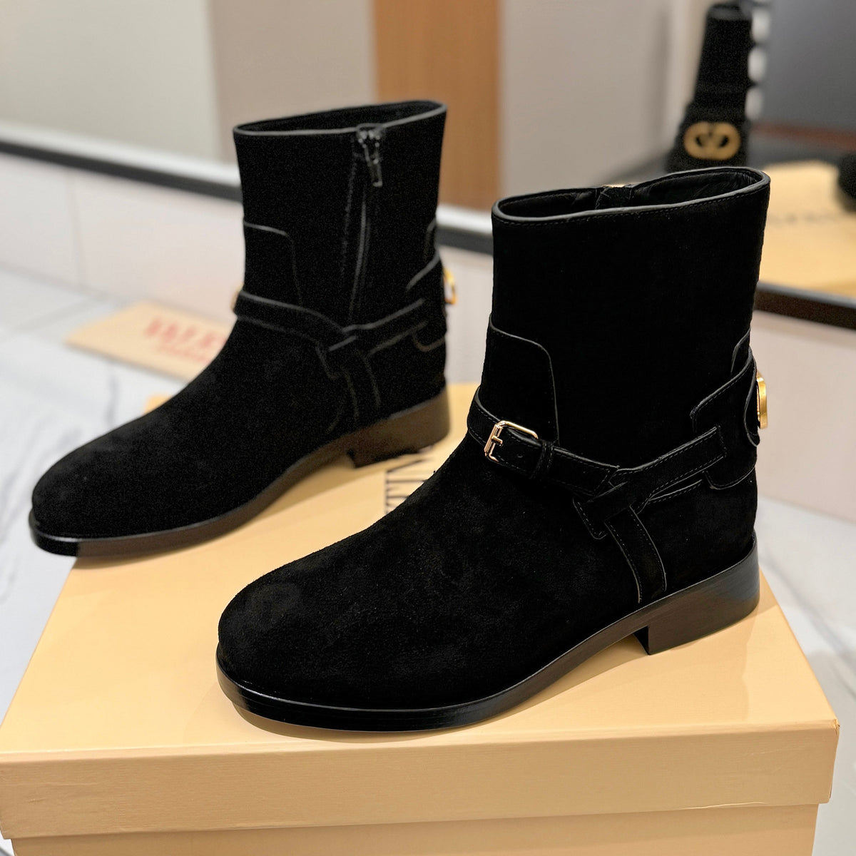 Valentino 2025 Pattie Boot Black Suede 560744