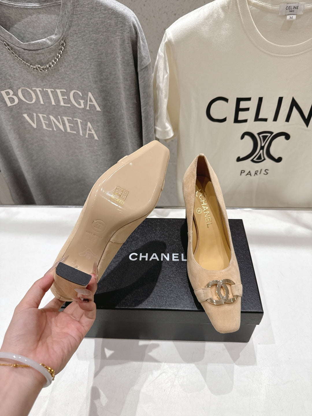 Chanel 2026 Double C Logo Pump 90mm Suede 852624