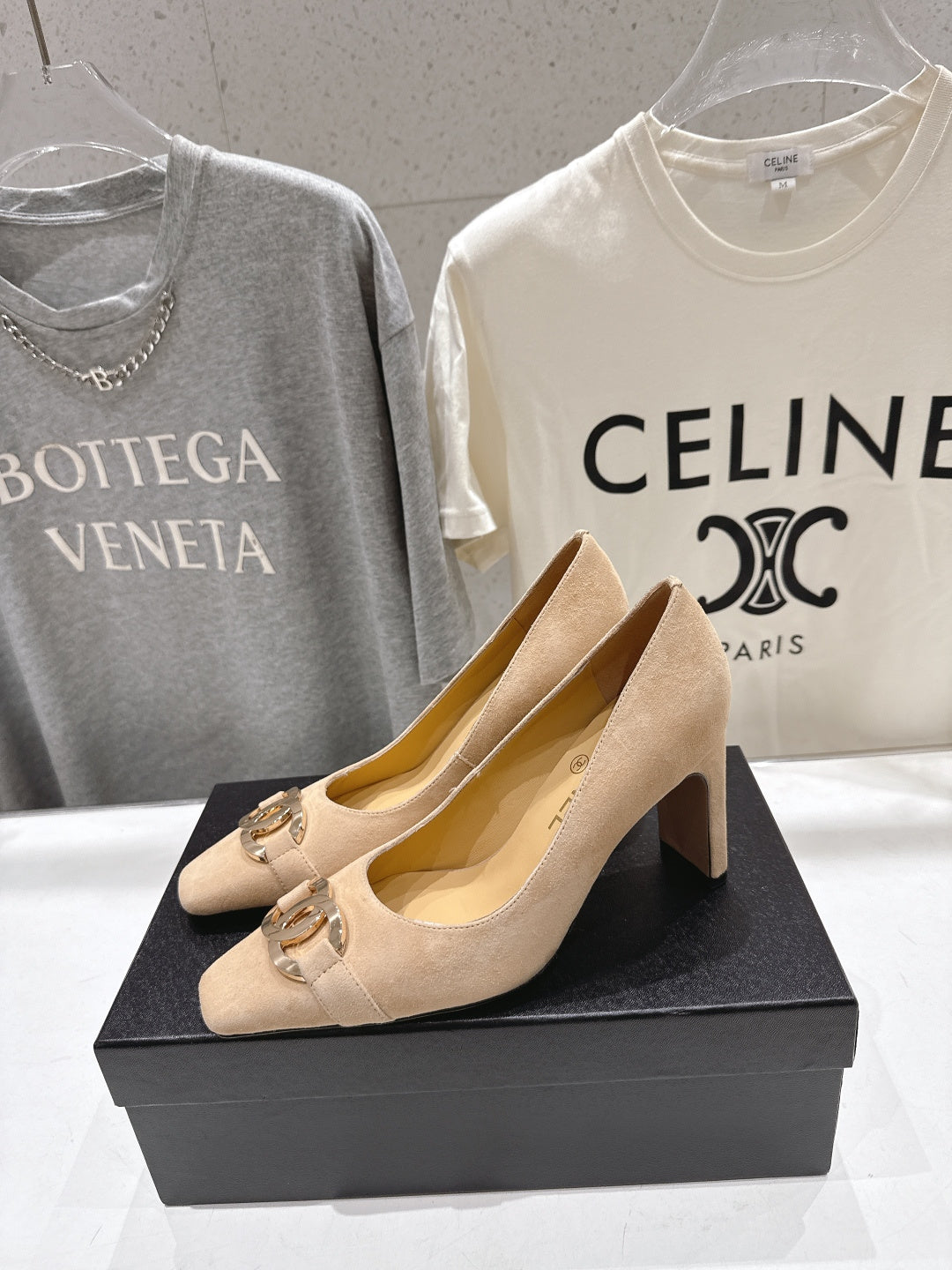 Chanel 2026 Double C Logo Pump 90mm Suede 852624