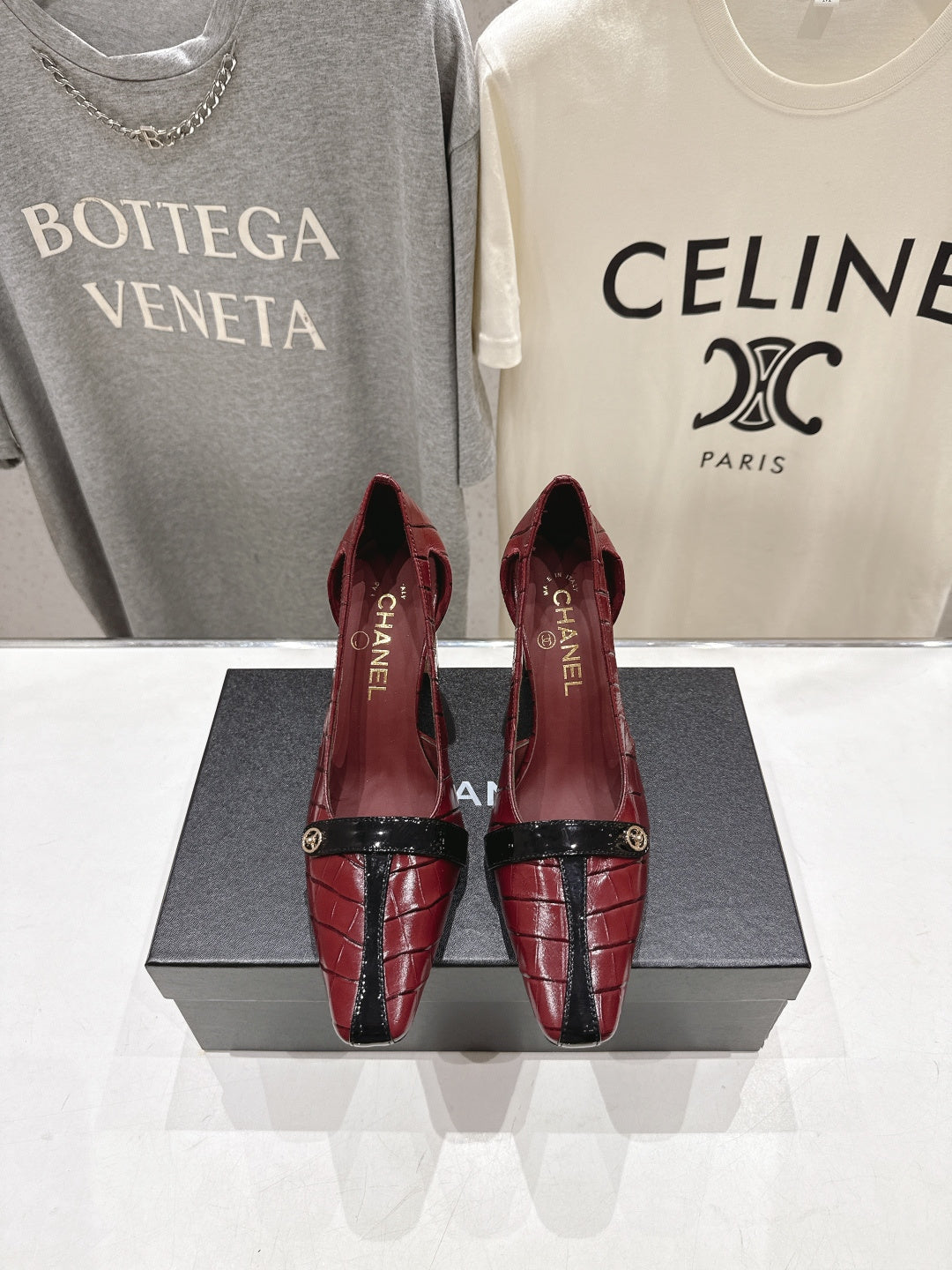 Chanel 2026 Embossed Patent Calfskin 85mm Pumps 896437
