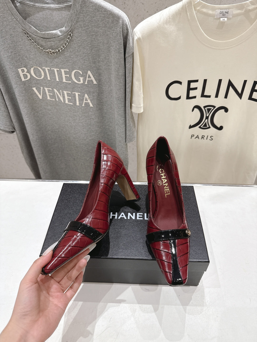 Chanel 2026 Embossed Patent Calfskin 85mm Pumps 896450