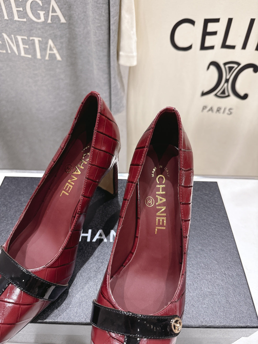 Chanel 2026 Embossed Patent Calfskin 85mm Pumps 896450