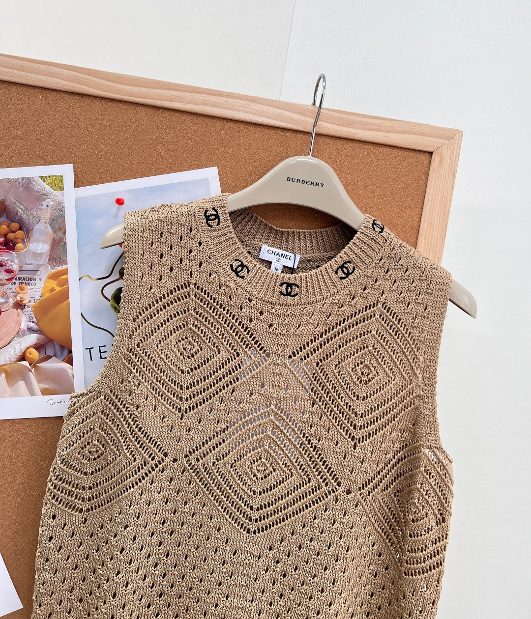 Chanel 2026 Hollow-out  Knit Vest Brown Cotton 293348