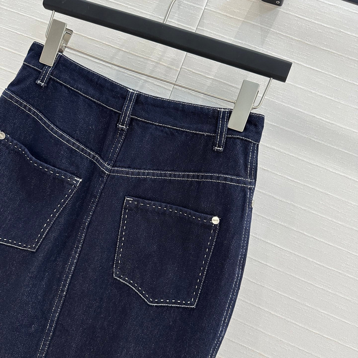 Fendi 25 Denim Skirt Dark Blue Cotton
