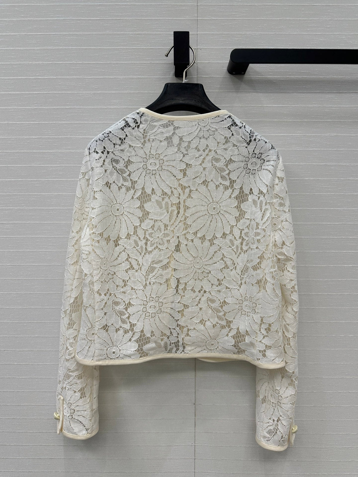 Celine 25 Lace Embroidered Cardigan Jacket White polyester