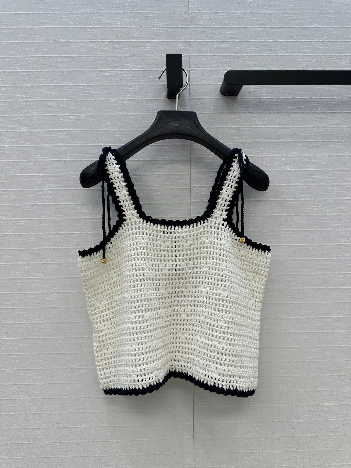 Celine 25 Knitted Small Camisole White Cotton