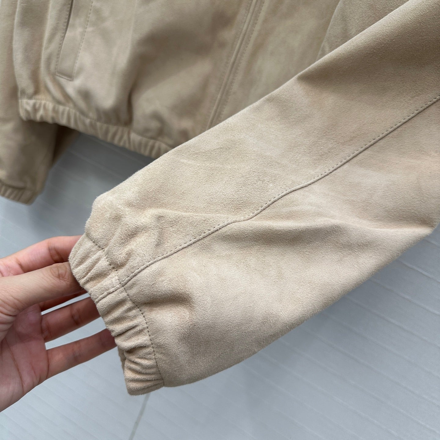 LP 25 Bomber Jacket Beige Suede 273463