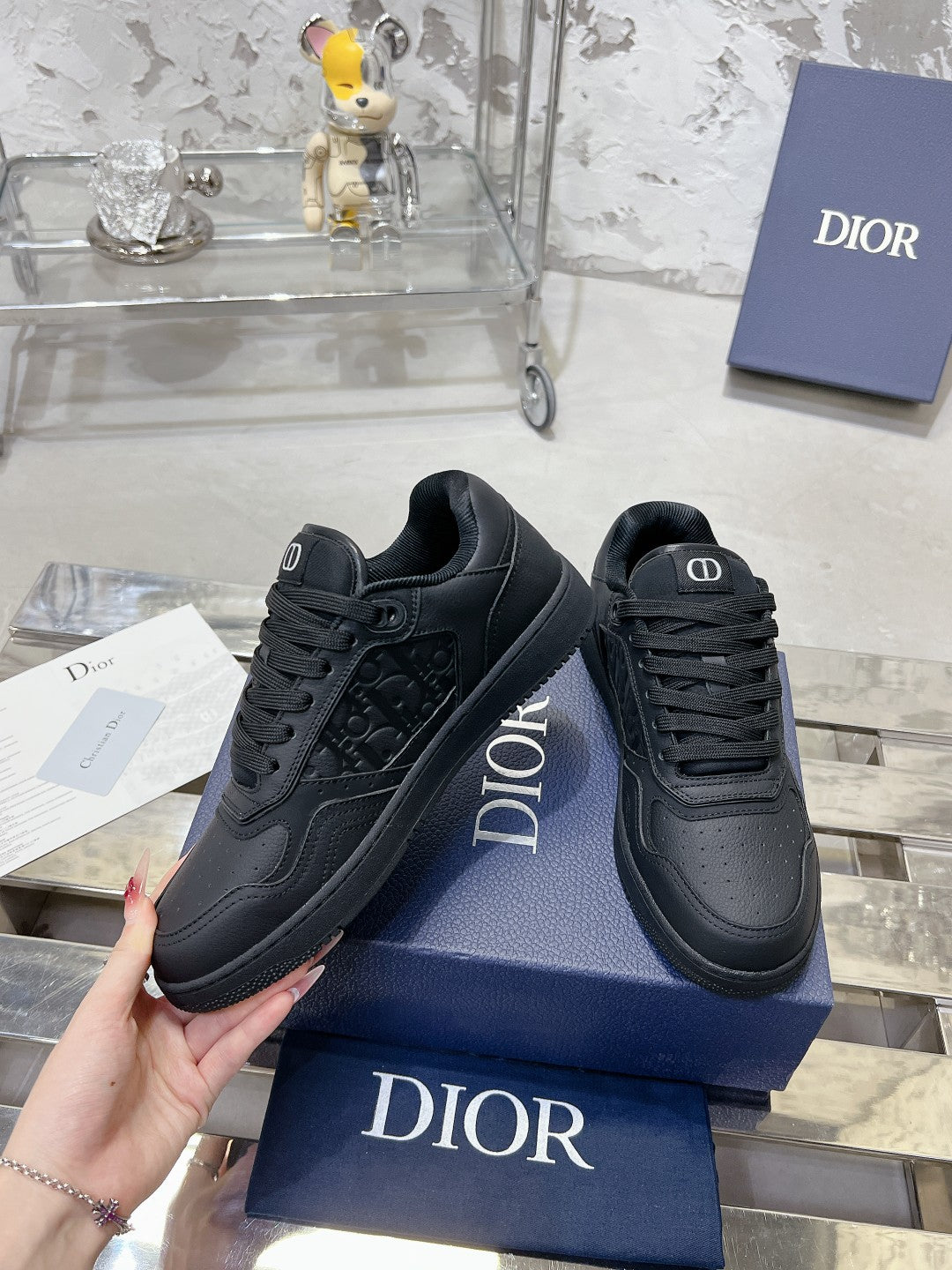 CD B27 Sneaker 30mm In Black Calfskin 100635