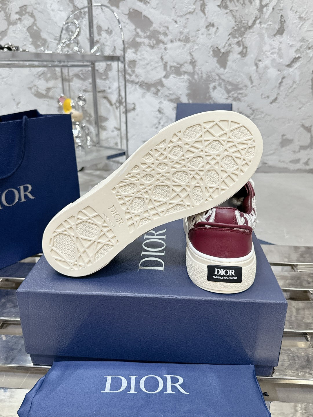 B33 Sneaker 30mm Burgundy Mix White Monogram Calfskin 103971