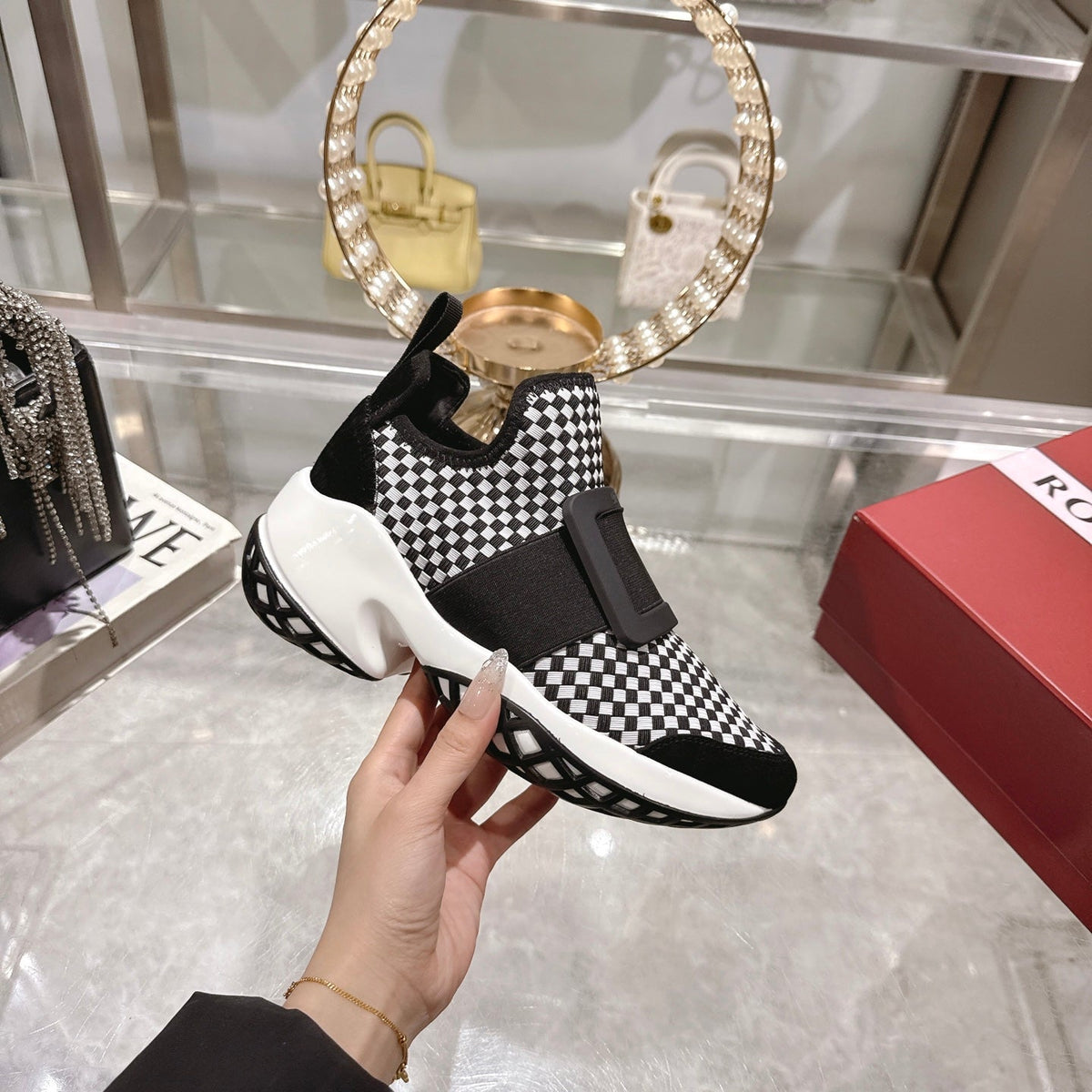 Viv Sneaker Black Custom Woven 262959