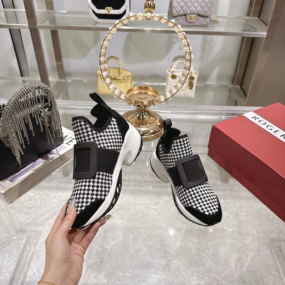 Viv Sneaker Black Custom Woven 262959