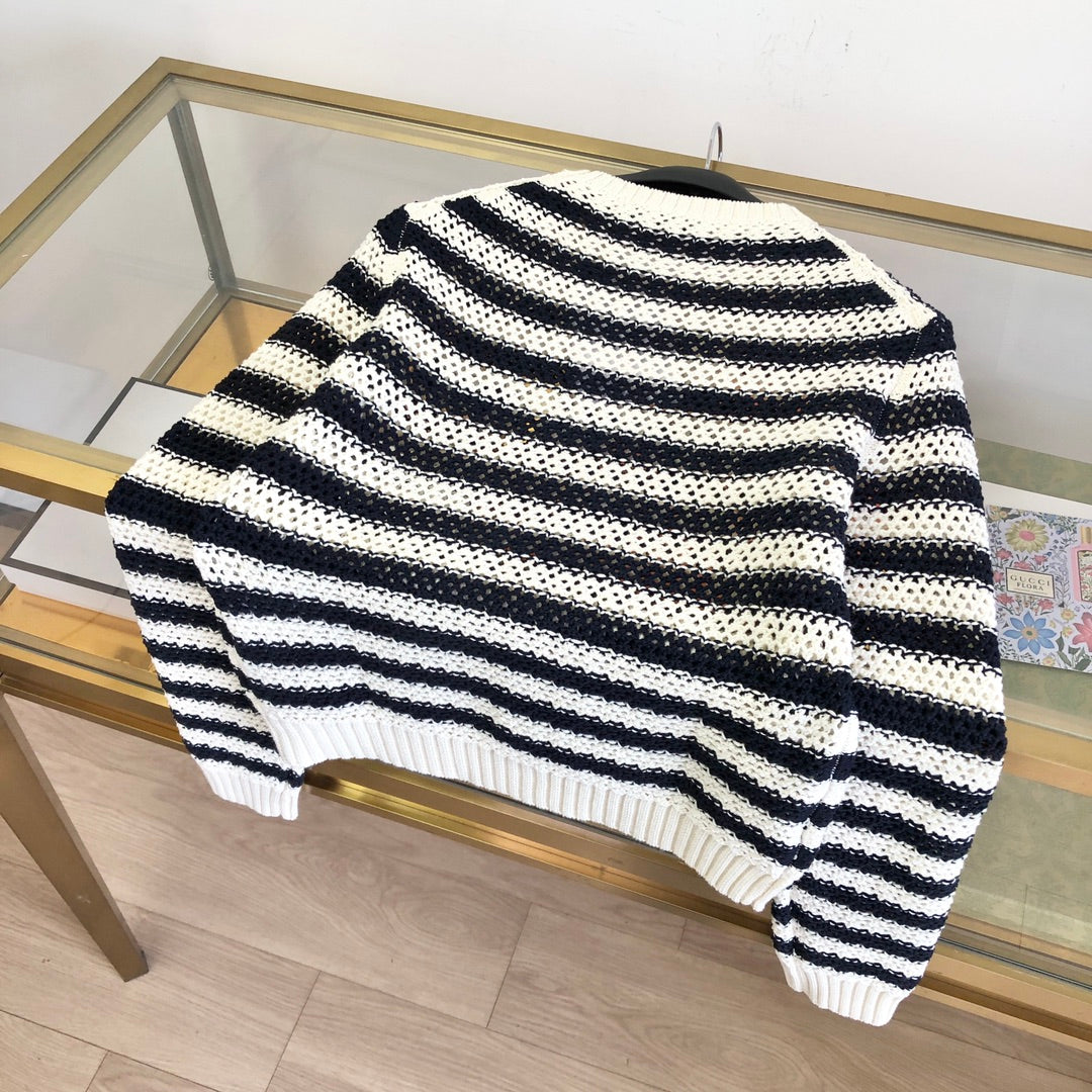CD 25 Knitted Sweater White Mix Black 293547