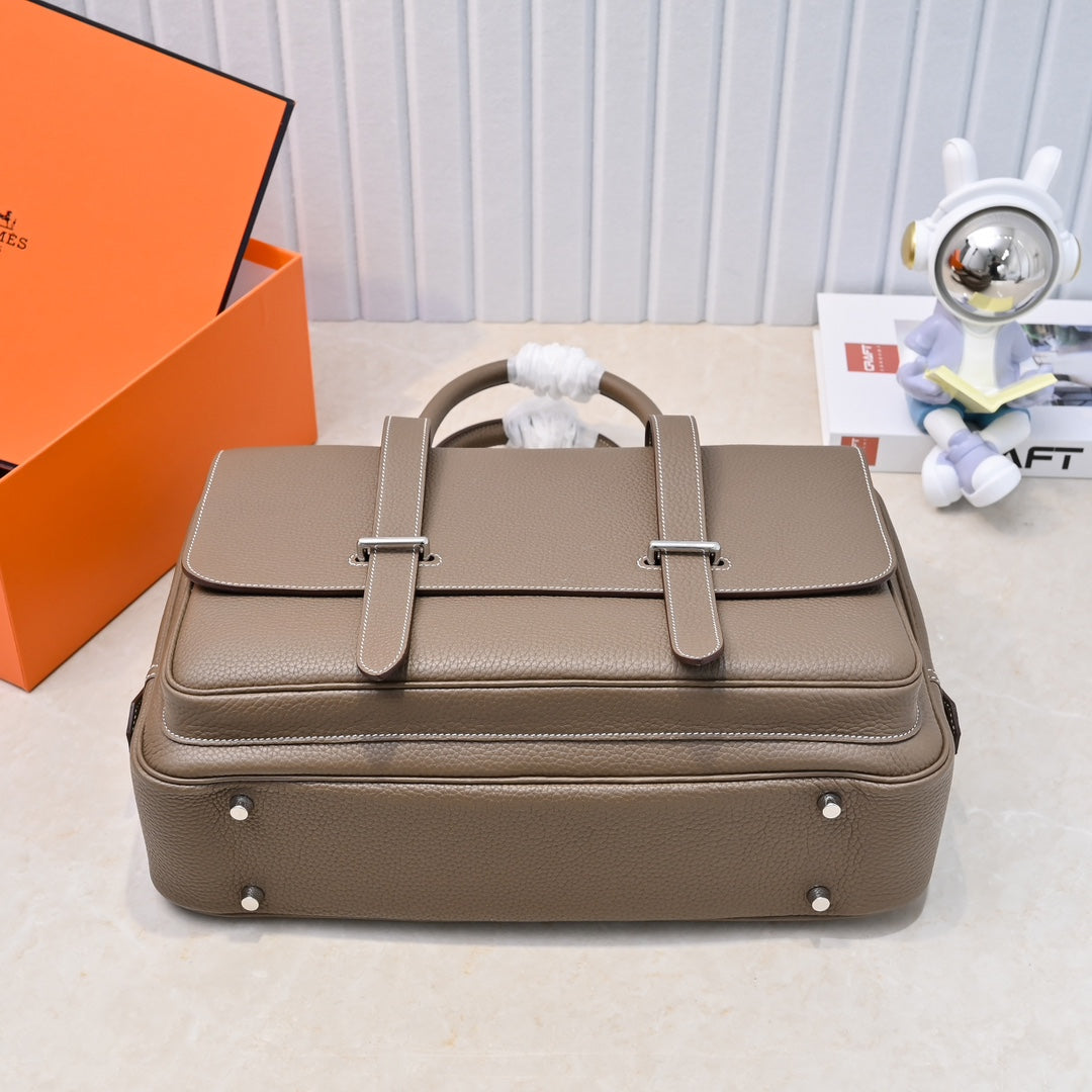 High-end Hermes 2026 Steve Briefcase Togo Leather