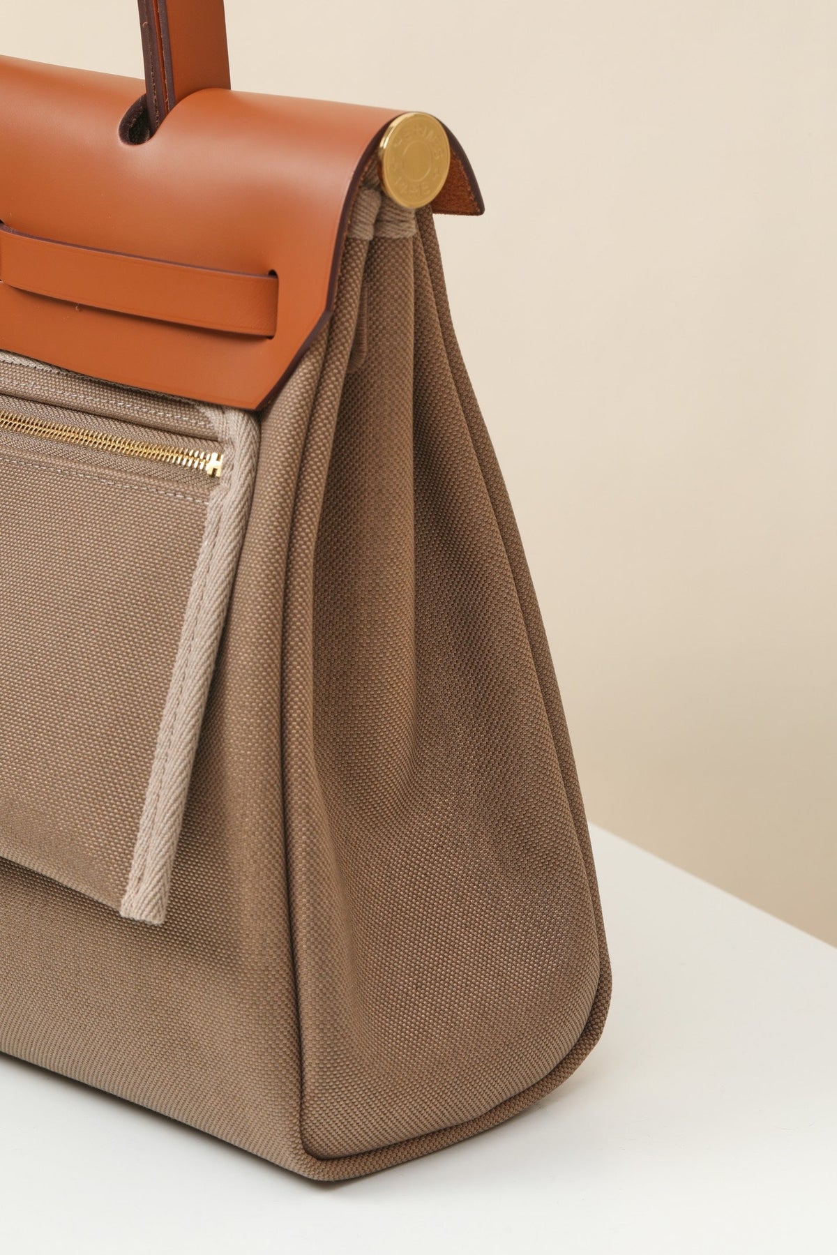 High-end Hermes 2026 Herbag Zip 31cm Hunter Leather And Canvas
