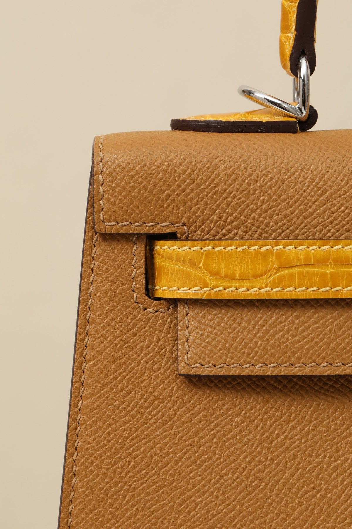 High-end Hermes 2026 Kelly Touch 25cm Epsom Leather And Glossy Alligator