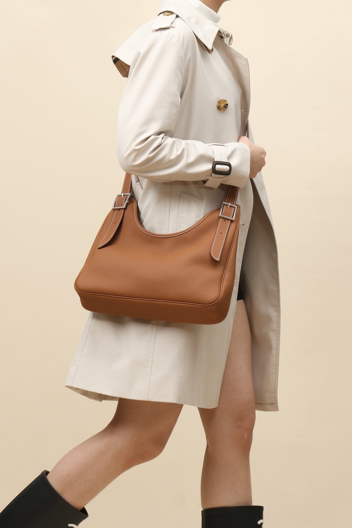 High-end Hermes 2026 Massai Cut 32 Bag Golden Brown Togo Leather