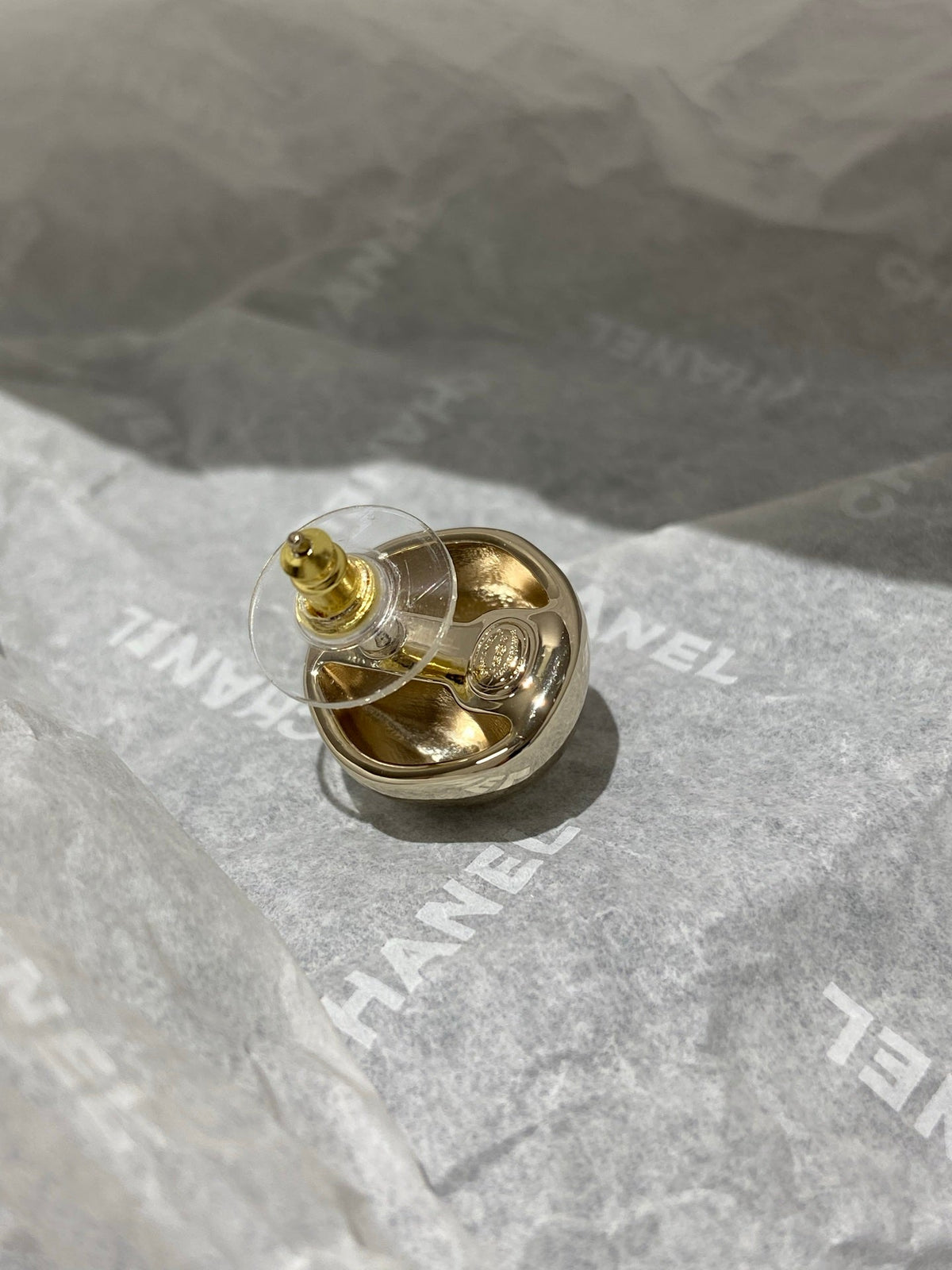 CC Sphere Stud Gold Double C Earrings