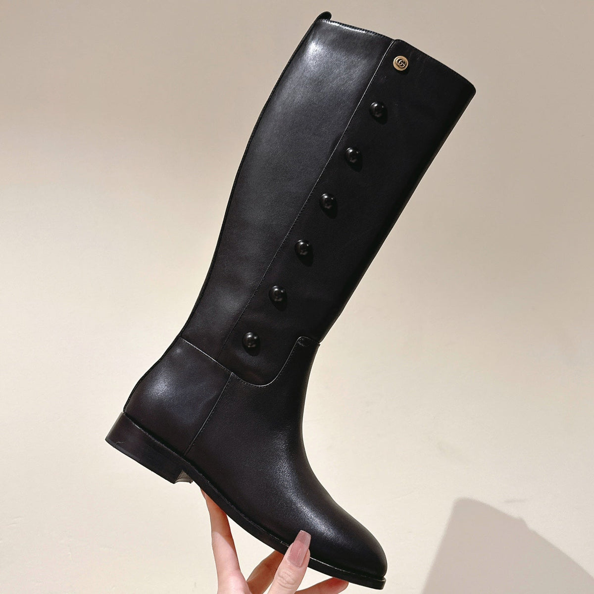 Gucci Button Boots Black Sheepskin 484875