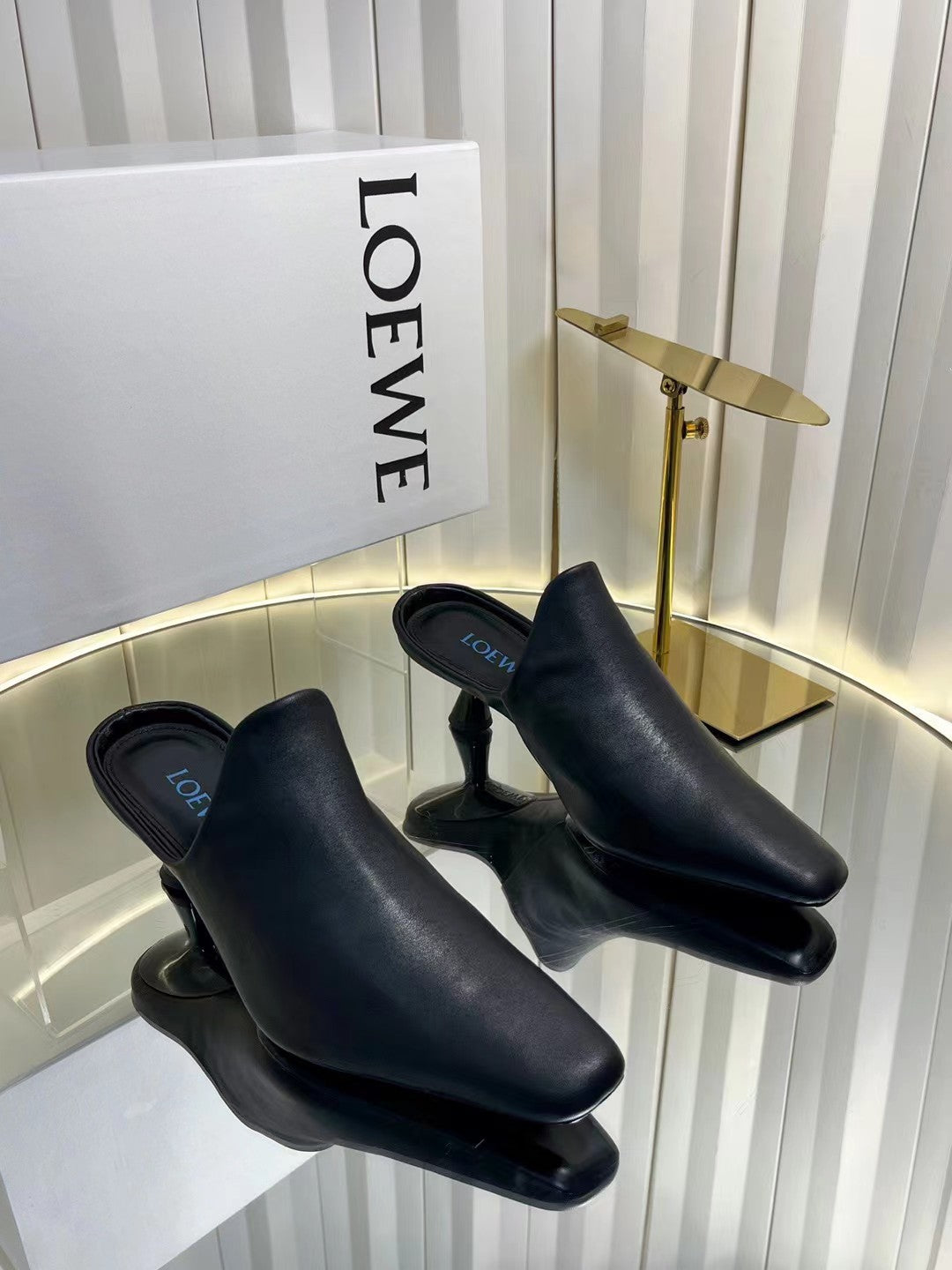 Loewe 2026 Emily Heeled Mule 50mm Leather 139084