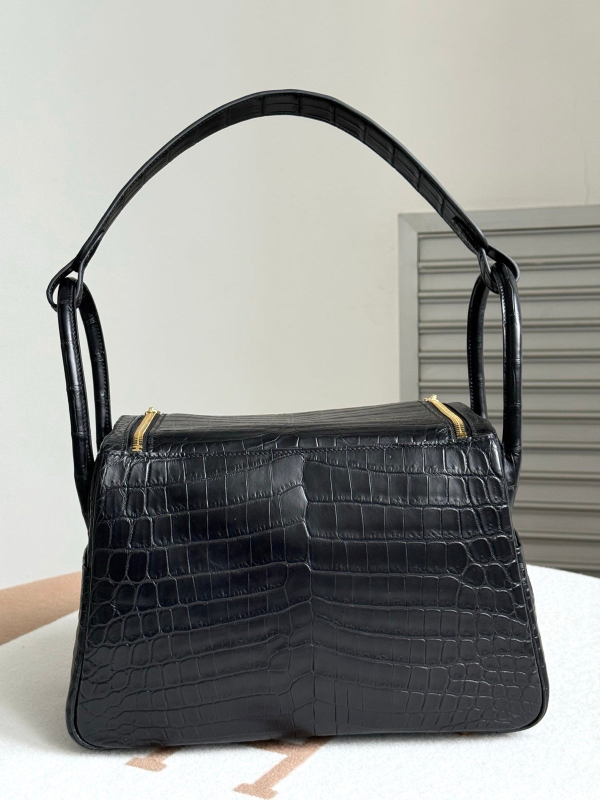 High-end Hermes 2026 Lindy 30cm Black Crocodile Leather