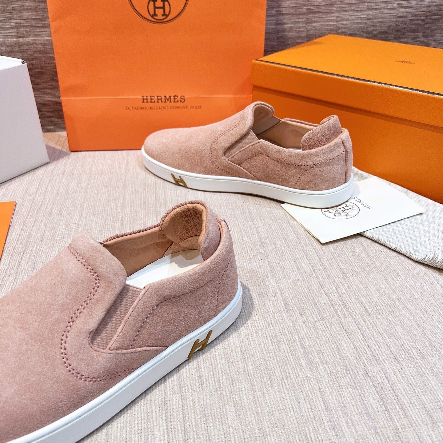 HM Men's 25 Lucky Slip-on Pink Suede 713100