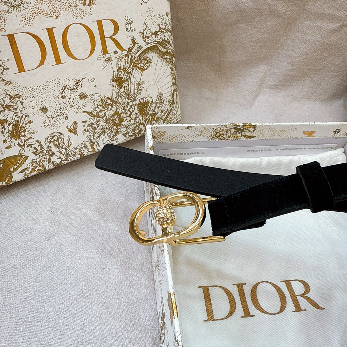 Dior Montaigne Belt 20mm Suede Leather 195312