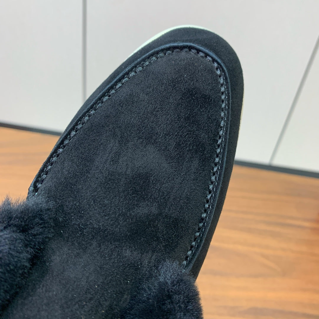 LP Open Walk Chukka Boot Black Suede Lamb Fur