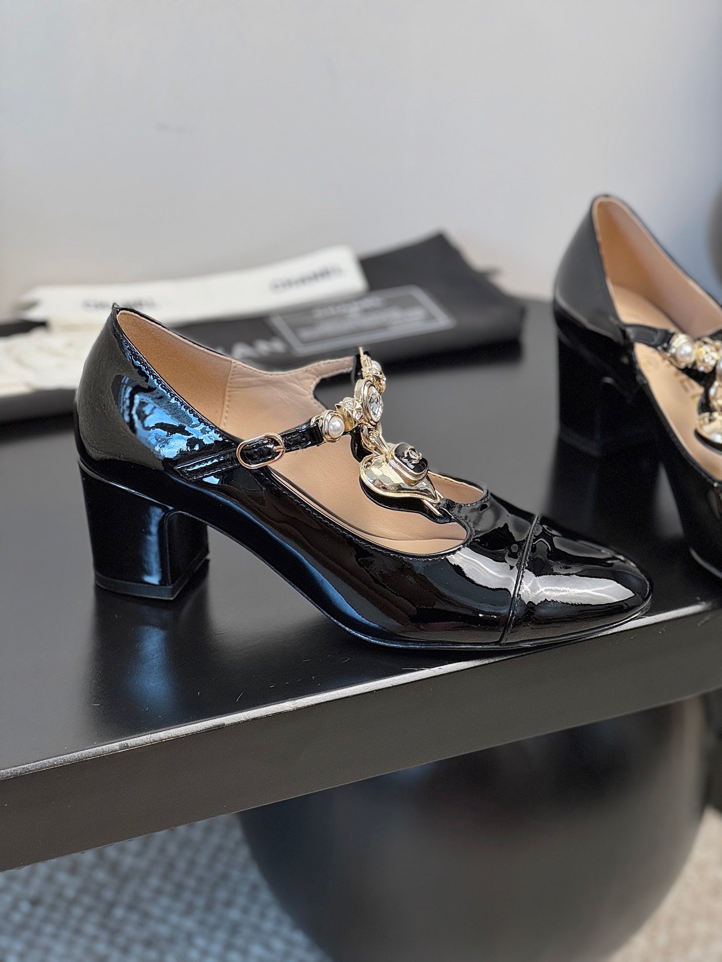 CC 25 Marry Jane Black Lambskin 329763
