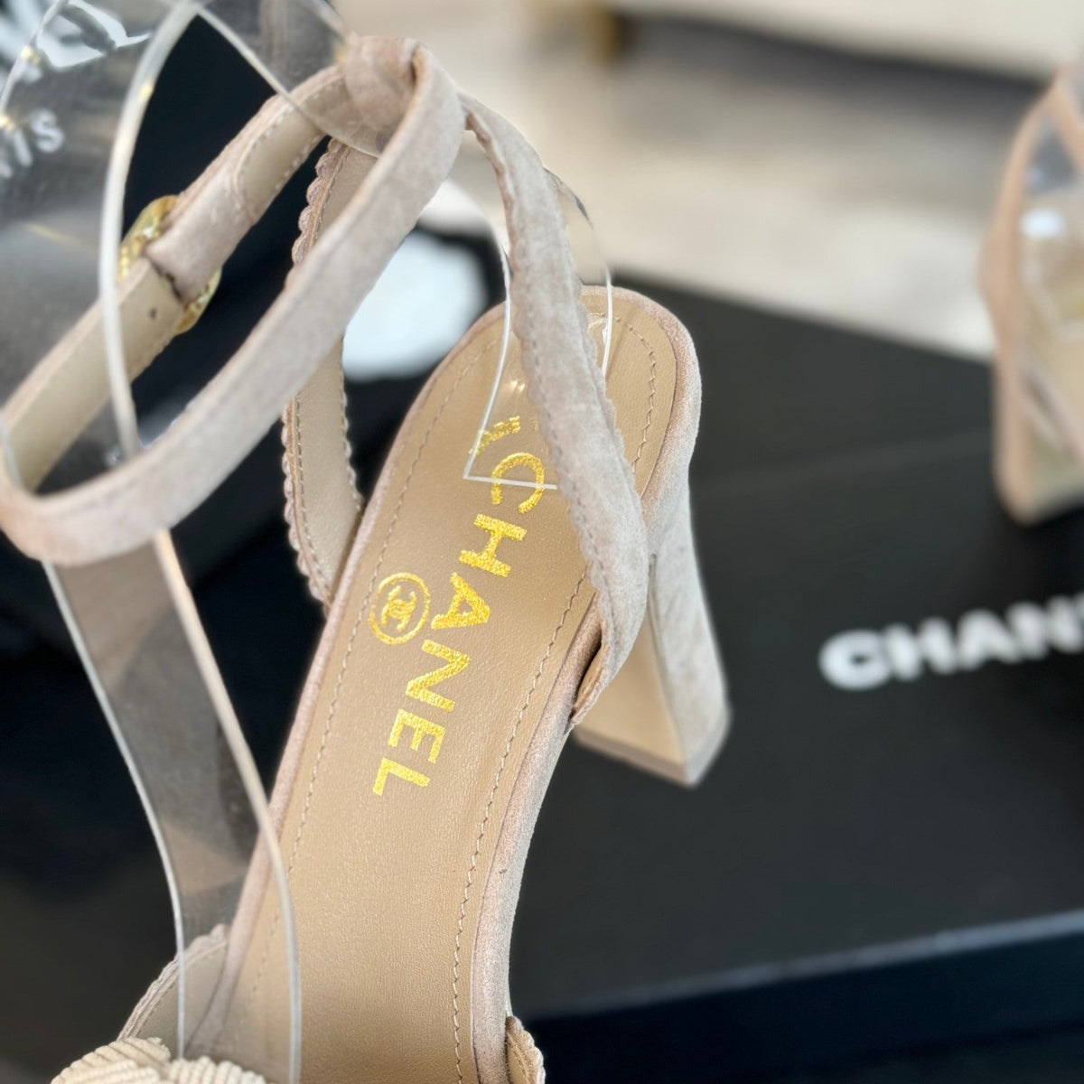 CC Sandals 80mm Beige Suede