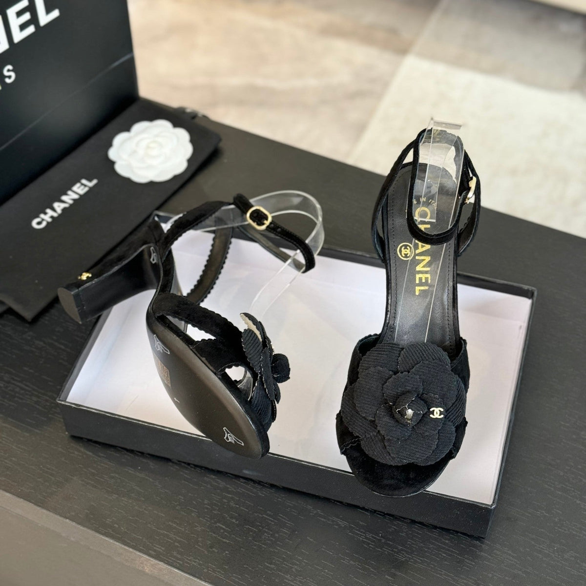 CC Sandals 80mm Black Suede