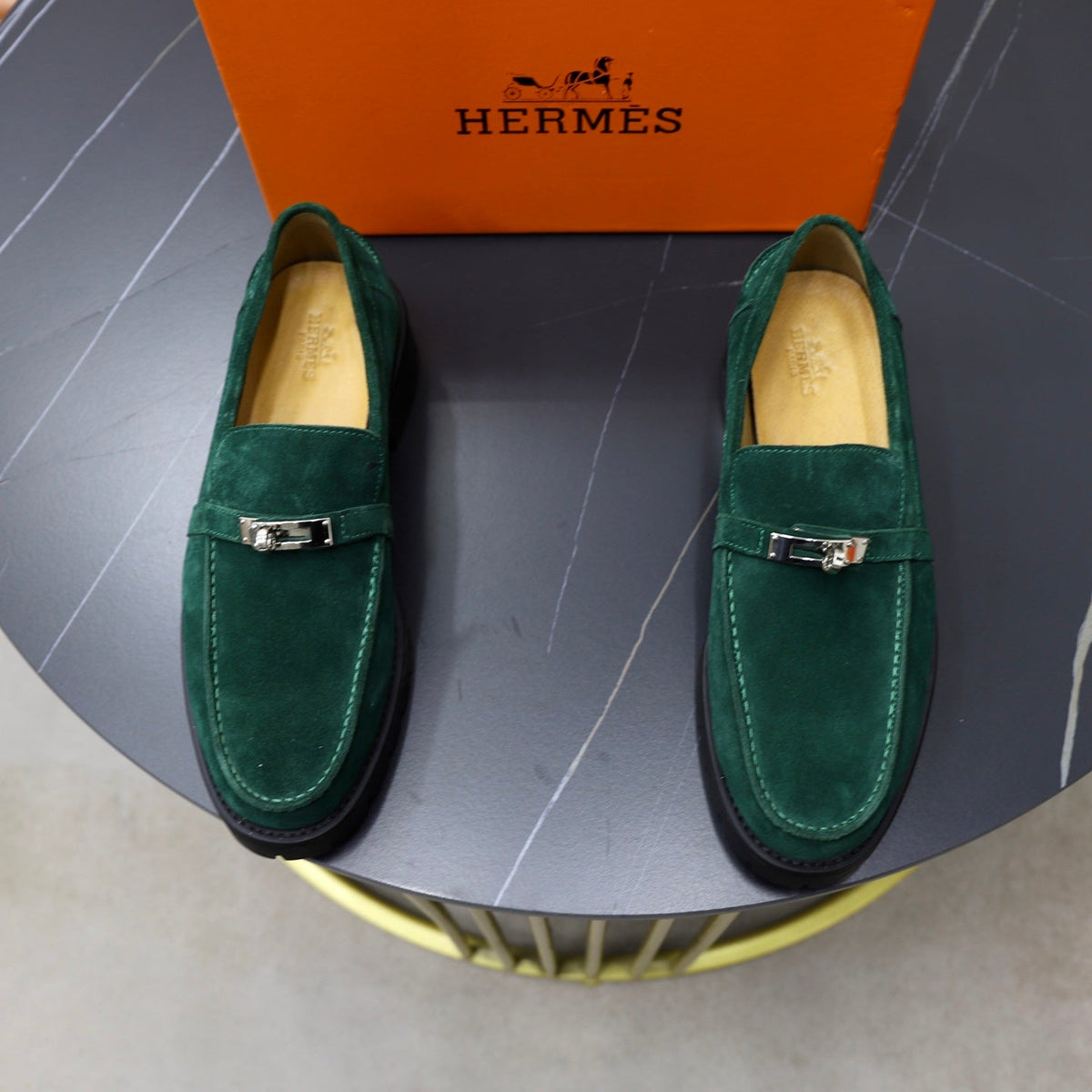HM Men's Icone Loafer Dark Olive Green Suede 714428
