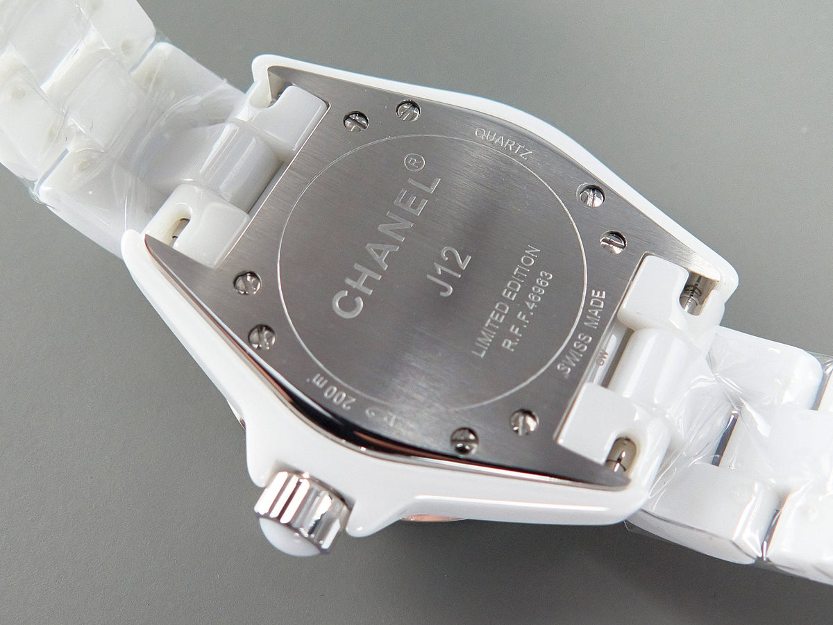 J12 Date Quartz White Ceramic Stainless Graffiti Limited