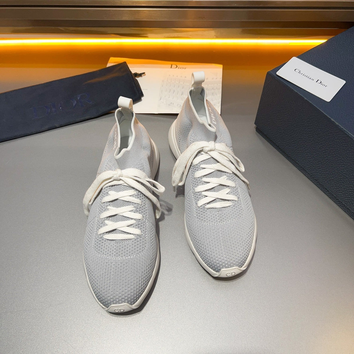 CD B21 LOW TOP KNIT SNEAKER LIGHT GRAY FABRIC