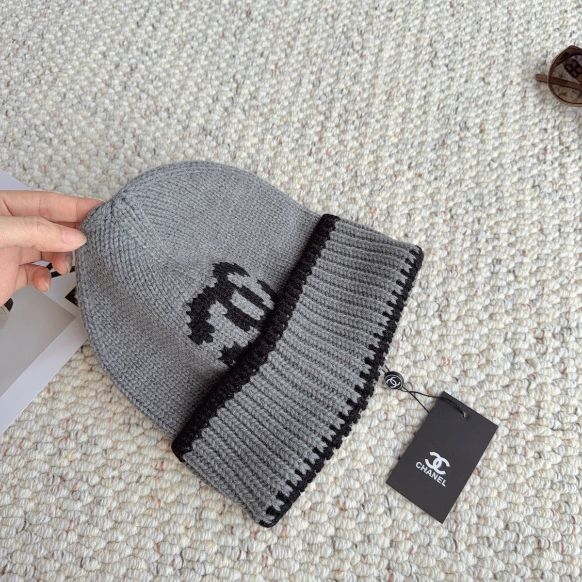 Chanel Double C Beanie Wool 477882