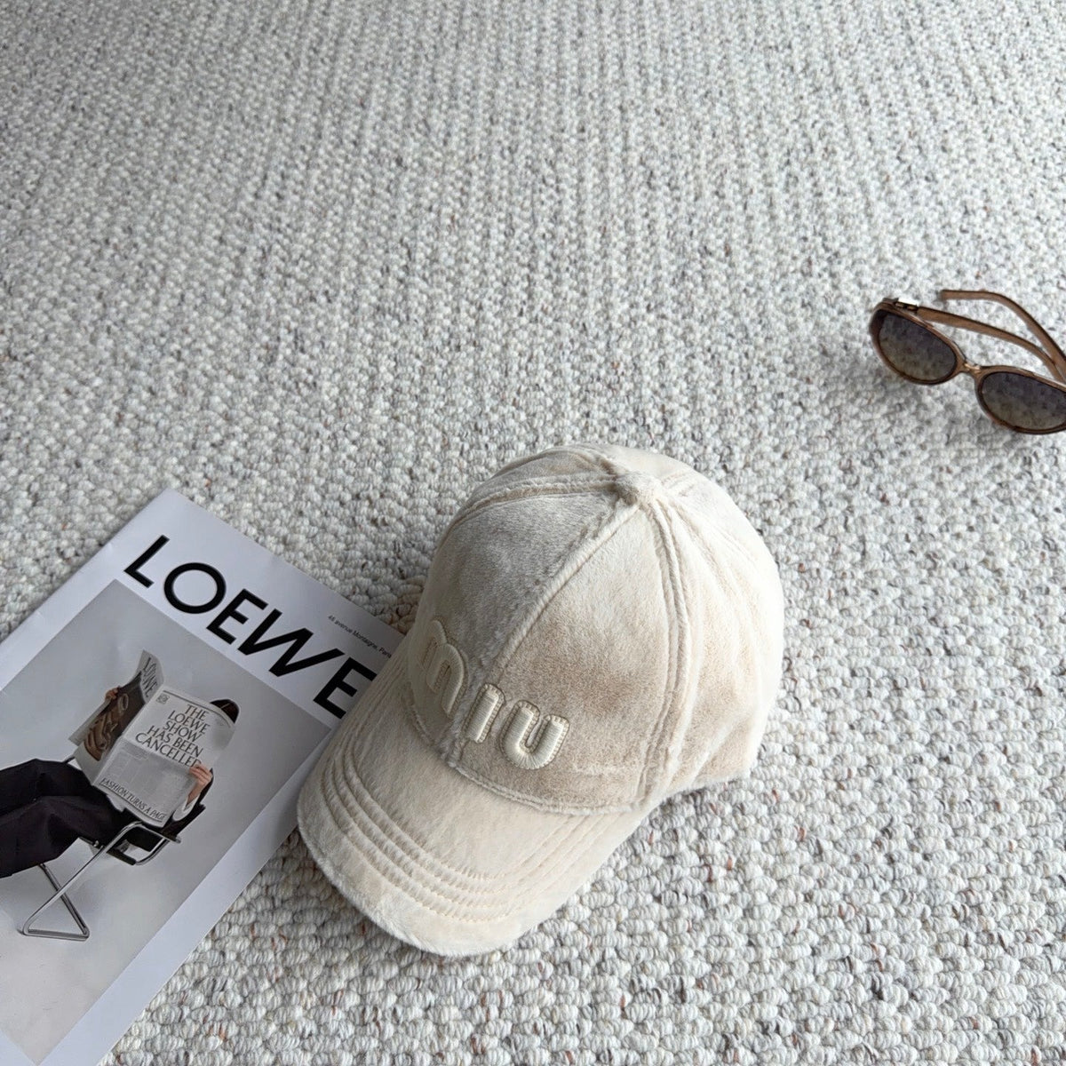 Miumiu Fleece Baseball Cap 515563