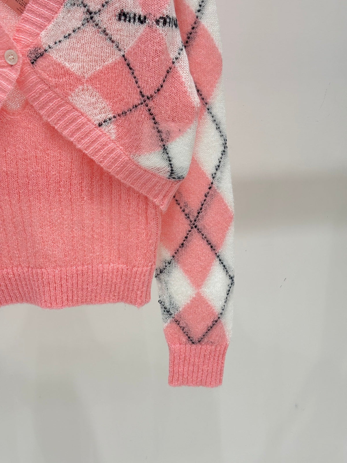 Miumiu 2026 Argyle Cardigan Knit 431816