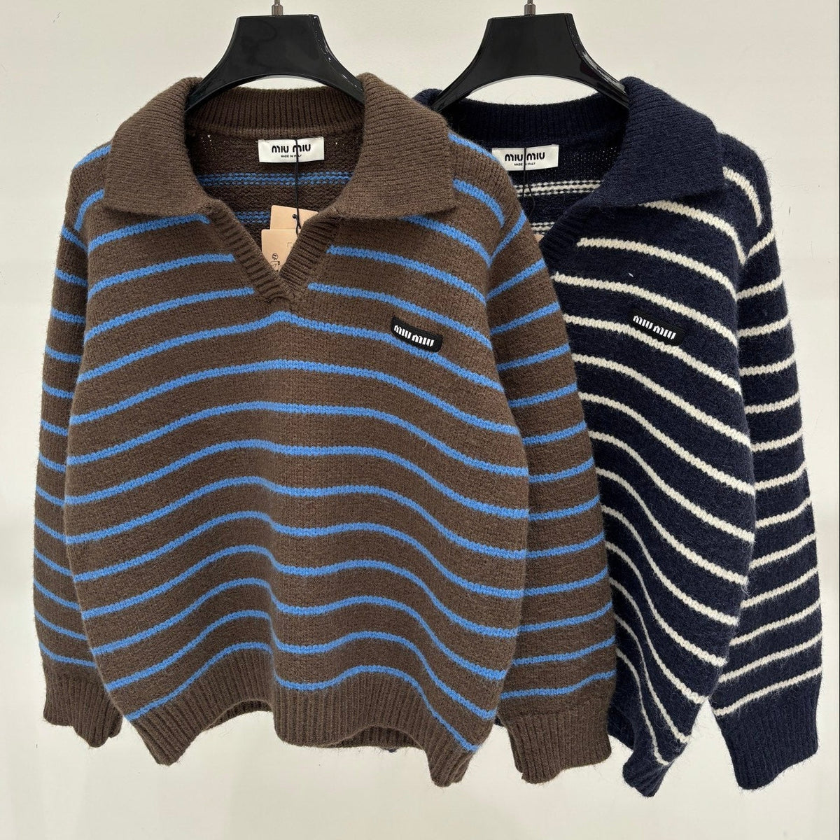 Miumiu 2026 Striped Polo Sweater Wool 431813