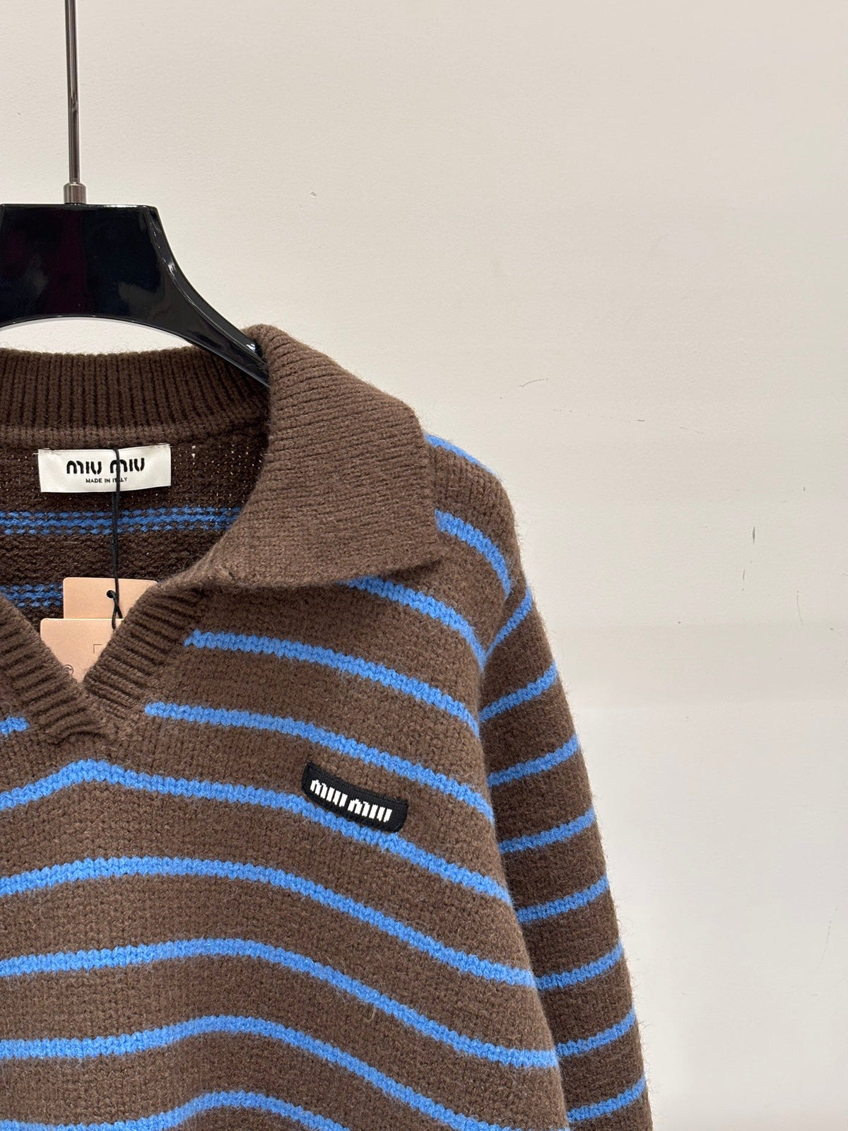 Miumiu 2026 Striped Polo Sweater Wool 431813